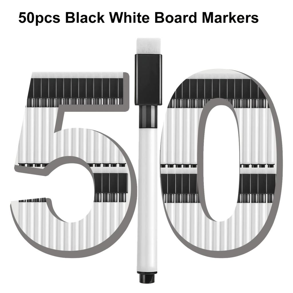 8-50Pcs Fine Tip Magnetic Whiteboard Markers with Eraser Cap, Non-Toxic Quick-Dry Dry Erase Pens, Whiteboard Accessorie, Teacher