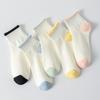 5 Pairs of Pure Cotton Socks Women's Short Socks Spring and Autumn Breathable Sweat-absorbing Deodorant Women's Short Socks Candy-colored Socks