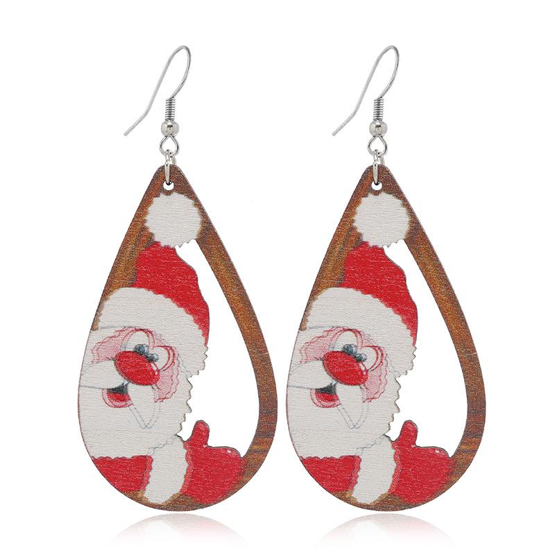 Christmas Cartoon Santa Reindeer Snowman Dinosaur Socks Penguin Earrings Set