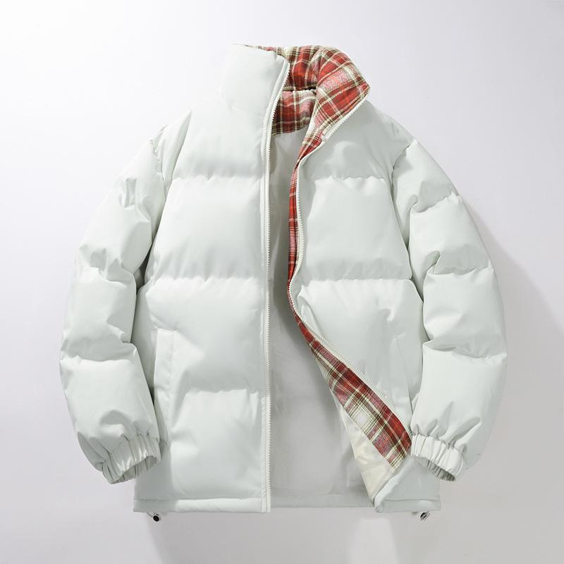 Men's Trendy Winter Stand Collar Puffer Jacket - Versatile, Warm, and Thickened Cotton Outerwear for Couples and Youth