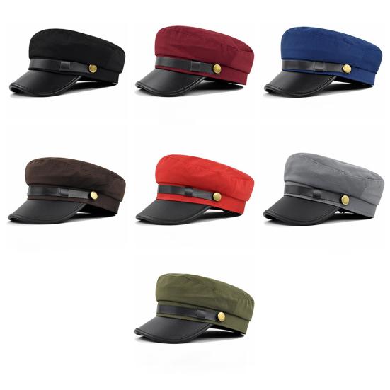 Beret Cap Solid Color Wide Brim Retro Style Casual Cap Sun Protection Keep Warm Head Wear Autumn Winter Cap Captain Hat Streetwear Women Accessories