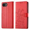 For iPhone 16e Wallet Case Butterfly Floral Imprint PU Leather Phone Cover with Wrist Strap