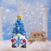 Blue Lighted Dwarf Decorations Christmas Tree Colorful Light Home Festivity Lighted Christmas Gnome Tree Resin Mini Glow