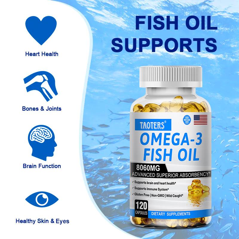 Omega-3 Fish Oil 8060mg Lutein Vitamin D3 120 Capsules