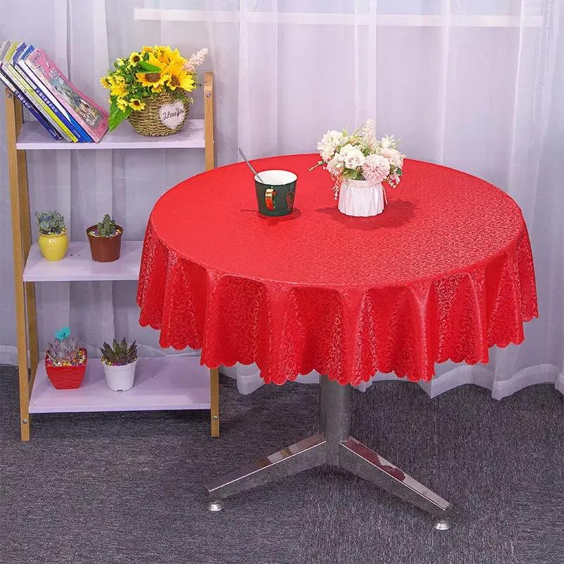 European Style Home Hotel Round Table Cloth Round Tea Table Thickened PVC Blend Waterproof Oil Resistant Washable Table Cloth