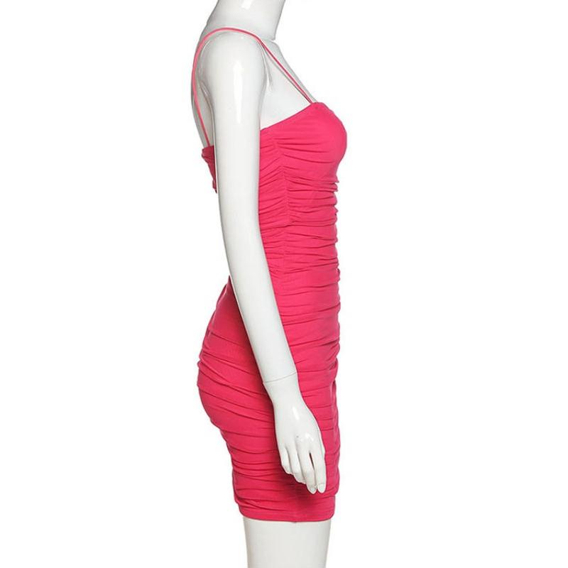 Temperament Slim Fit Waist Wrap Dress Women's Ins Style Slim Shoulder Fold Show Thin Hip Wrap Skirt Show Body Solid Color Hip Wrap Skirt