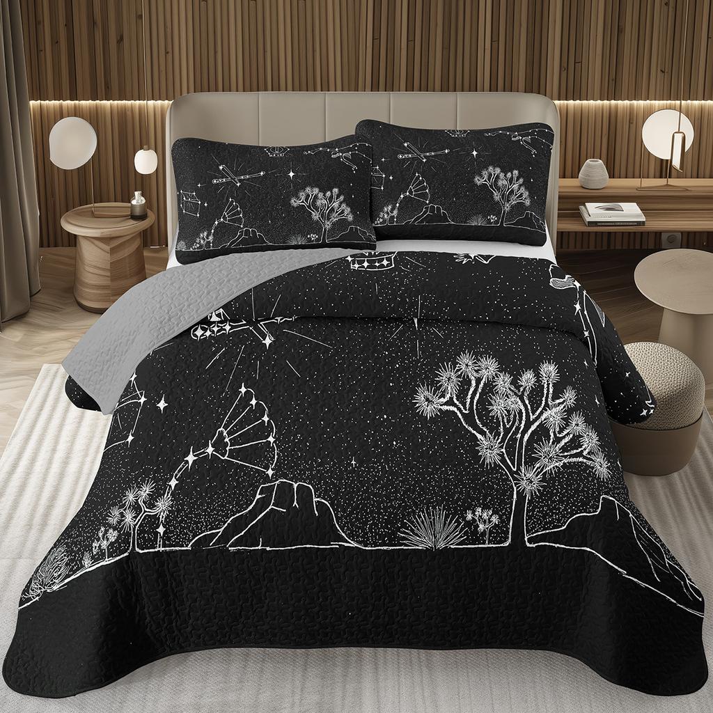 12 Constellation Astrology Bedspreads Zodiac Coverlet Boho Exotic Twin King Bedding Set Reversible Grey Quilted Bedspread Cover
