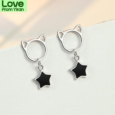 Mode Niedlichen Katze Sterne Charme Stud Ohrringe Für Frauen Mädchen Elegante Partei Schmuck Verhindern Allergie Eh272