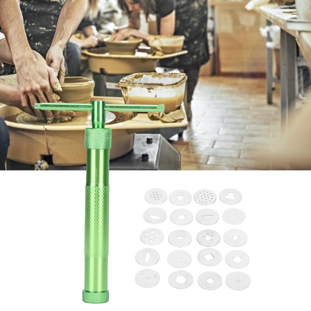 Clay Extruder Stainless Steel Rotating Squeezer Kit for Pottery Ceramic Sculpture Craft