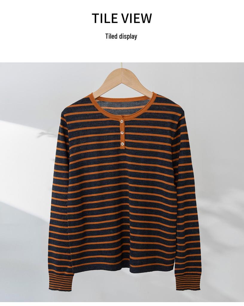 Fine-Spun Machine Washable Wool Round Neck Sweater Pullover with Long Sleeves