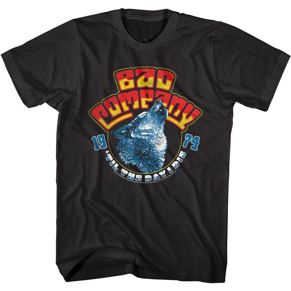 Bad Company Wolf Head 74 Men T Shirt Til the Day I Die Rock Band Concert Tour XXL