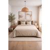 Parure de lit - EDEN - 240x260 cm - Lin beige - Microfibre 100% polyester - Toucher très doux, aspect lavé
