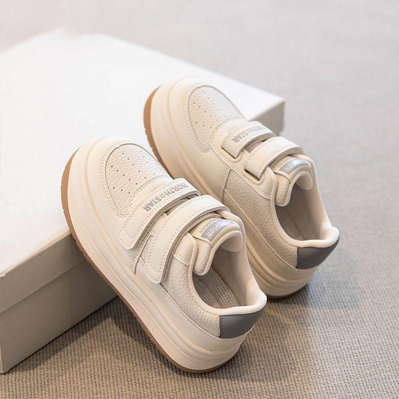 Boys' Shoes, White Sneakers, Spring Girls' Shoes, Padded and Thickened Soft Soles, Comfortable and Waterproof Shoes