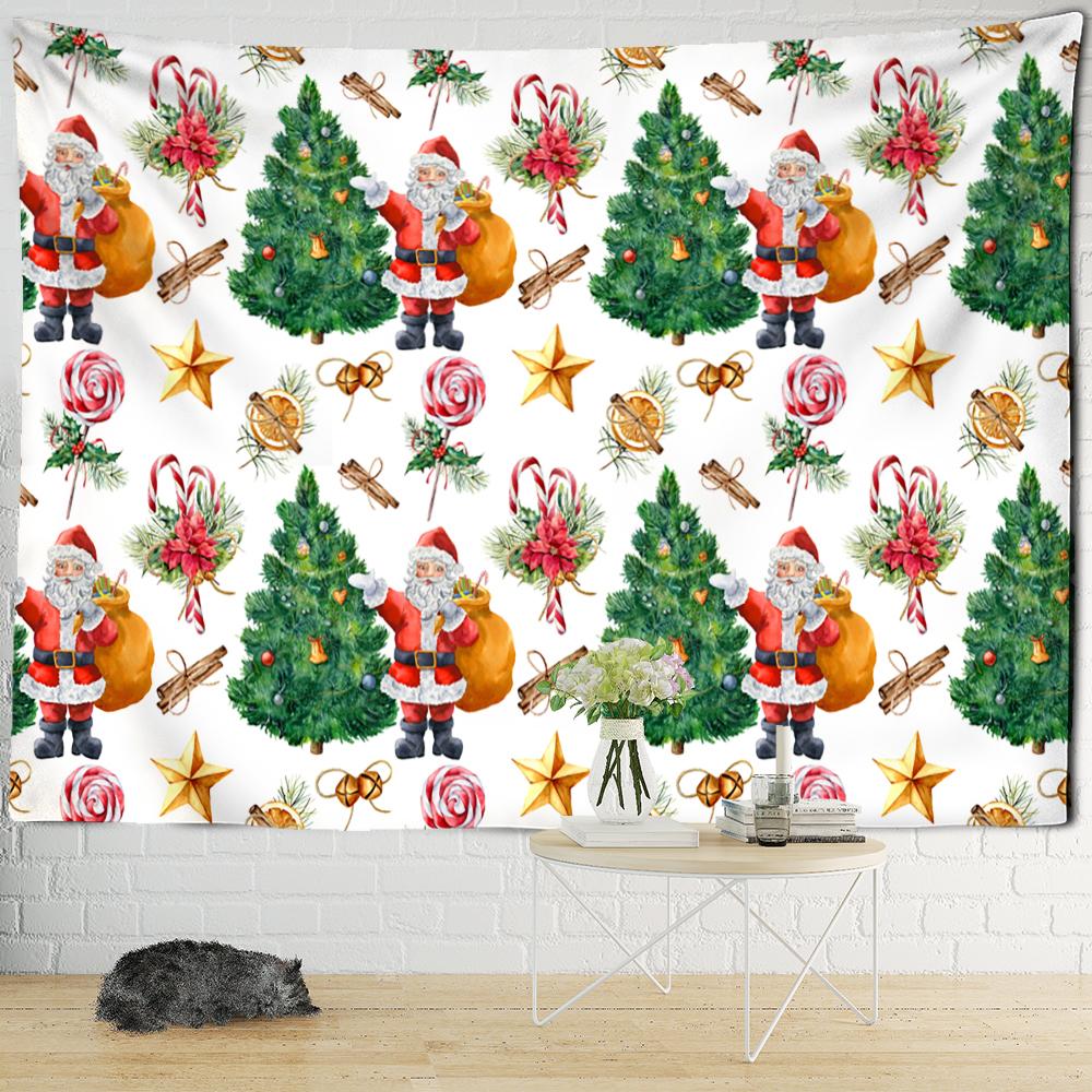 Christmas Series Tapestry Wall Hanging New Year Gift Kawaii Style Cartoon Psychedelic Witchcraft Home Decor