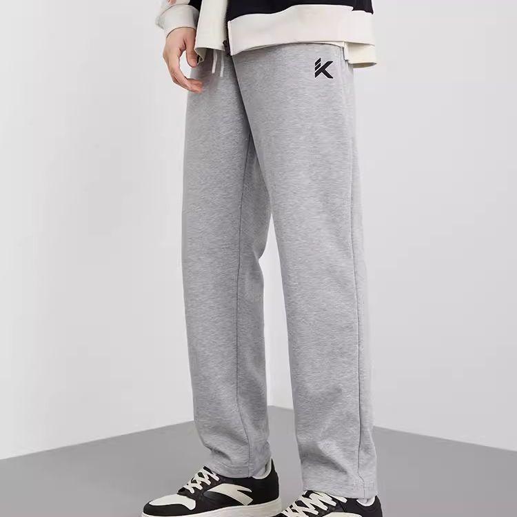 Anta Basketball Series Solid Color Knit Cuff Casual Sports Pants Men Bottoms Grey 952321317-2