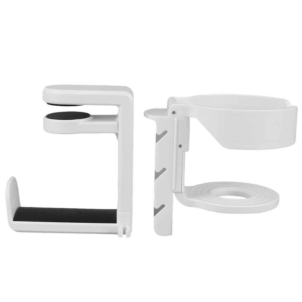 

2 In 1 Controller Holder with Headphone Hanger Game Controller Stand Anti-Scratch Handle Storage Mount Gaming Desk Accessories белый