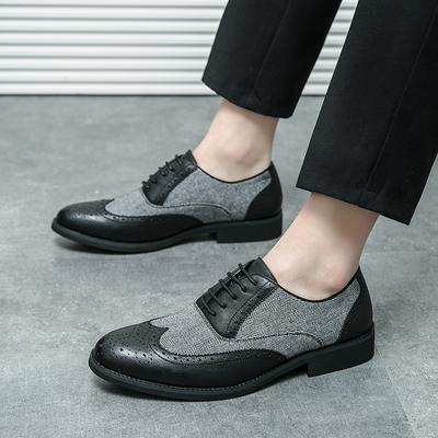 Fashion Men Dress Shoes Lace Up Leather Oxford Shoe Male Formal Shoe Handsome Men Pointed Toe Shoes for Wedding Party Shoes Men