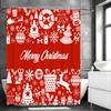 Christmas Colorful Lights Leaf Crutch Sugar Cookie Moose Shower Curtain, Bathroom Decorative Shower Curtain, Waterproof Shower C
