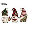 Cute Xmas Home Accents Cartoon Gingerbread Wooden Ornament, Double-sided Printed Desktop Tabletop Figurines, Festive Window Display Decorative