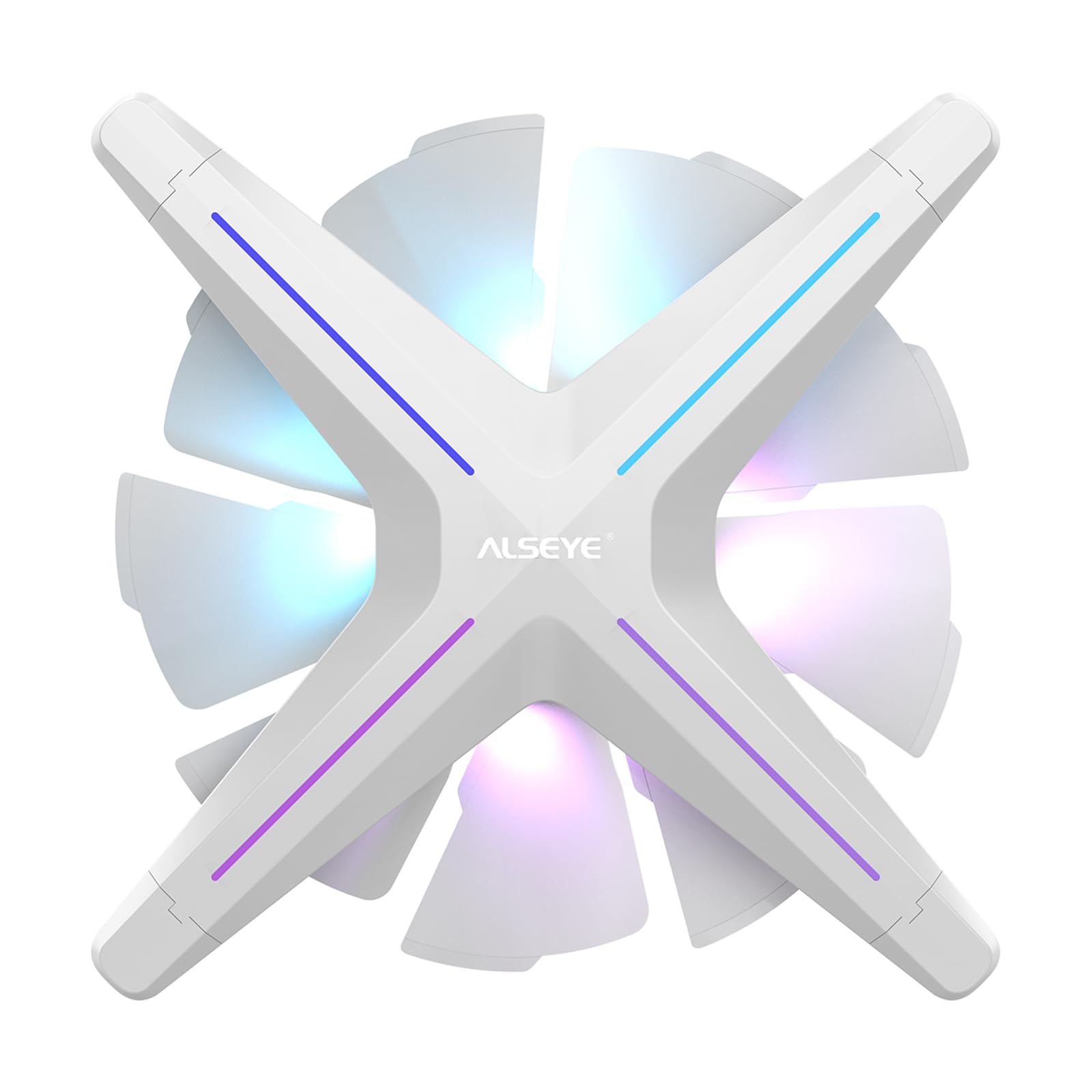 

ALSEYE X12 Case Fan ARGB PWM Computer Air Cooling PC High Performance Quiet Operation 120mm RGB Reverse Blade Exhaust (White, Fan) білий