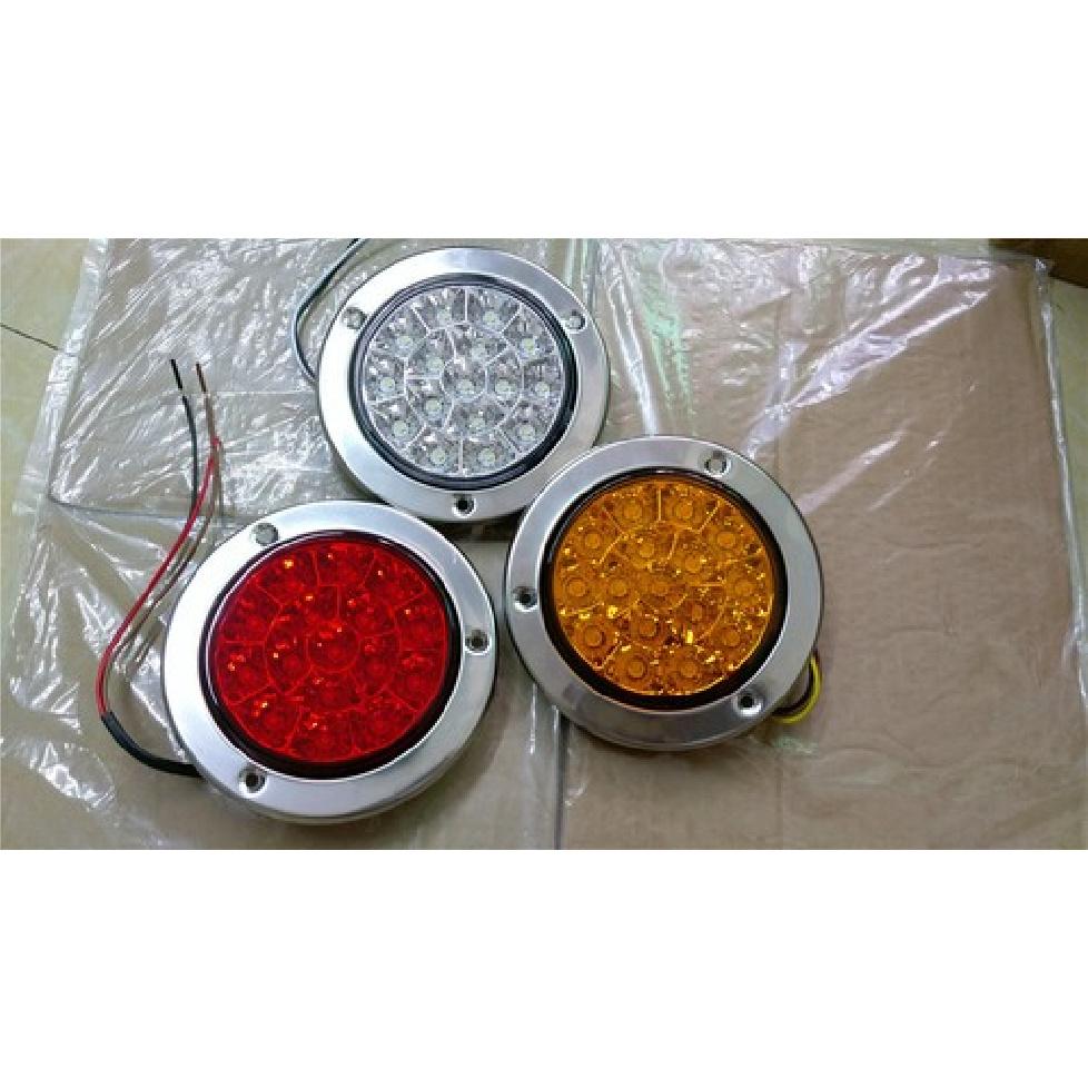 16-LED Round Clear Lens White Tail Lights Back-up Reverse Lamp for Truck Trailer