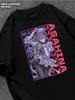 Asahina Mafuyu black T‑shirt Mens Tshirt Womens Tshirts with Letters Print Short Sleeves T-Shirt Casual Street Tee Shirt Top