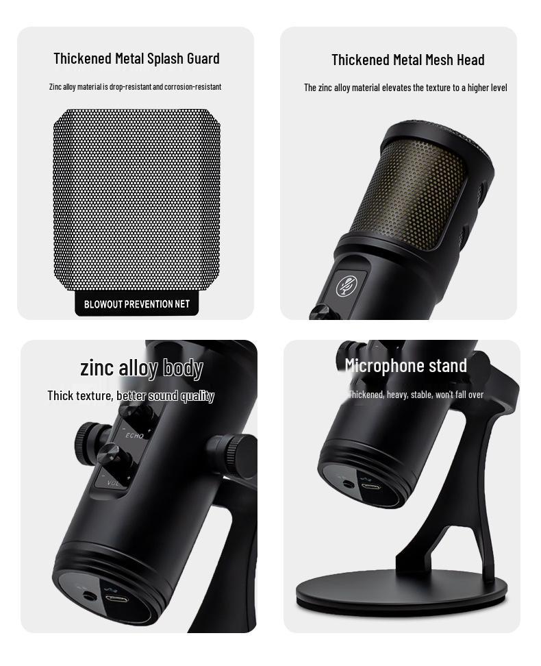 RGB USB Condenser Microphone for Mobile, PC, Live Streaming, Gaming & Recording