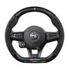 LUBTW1 Car Emboss Suede Carbon Fiber Steering Wheel Cover For Alfa Romeo GT 147 156 159 166 Giulia Tonale Stelvio Giulietta Mito Milano