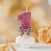 Silver Bow Digital Candle Princess Atmosphere Birthday Party Cake Decoration Candle Plug-in