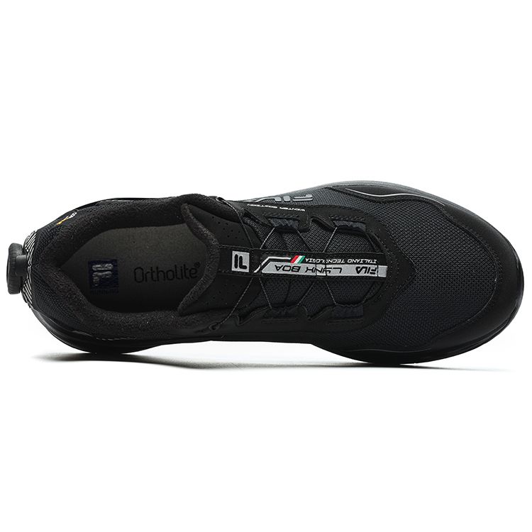 Fila Lynx Boa We Fleece Lined Trail Running Outdoor Fabric Synthetic Leather TPU Low Top Running Shoes Men Sneaker Black A12M241225FSL