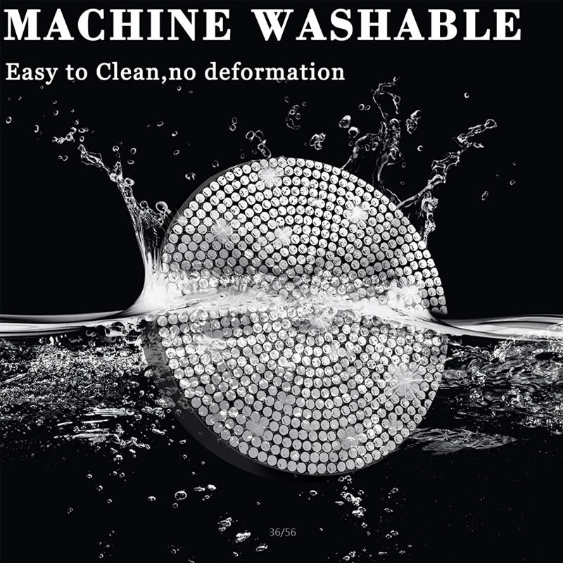 2Pcs Bling Car Cup Holder Coaster with Rhinestone Anti Slip Insert Mat Pads for Women Girls Universal Auto Interior Accessories