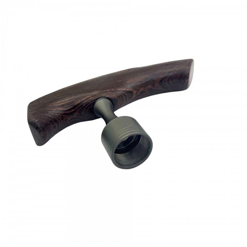 Elderly Support Walking Cane Aluminum Adjustable Trekking Stick With Wooden T-Handle Indoor Outdoor Use