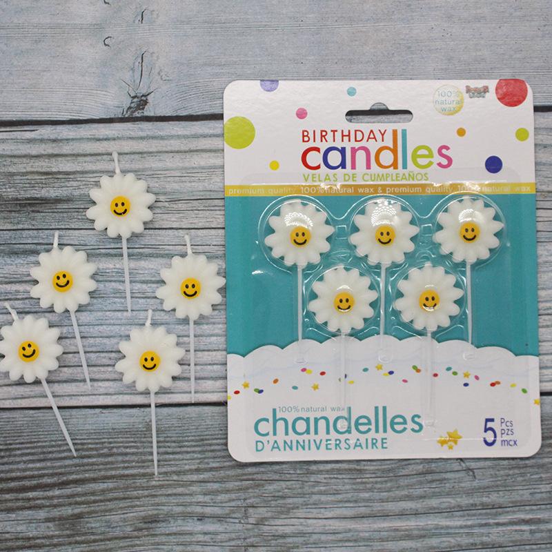 New Products Ins Fresh Little Daisy Sunflower Flowers Birthday Candles Children's Party Cake Decoration Candles