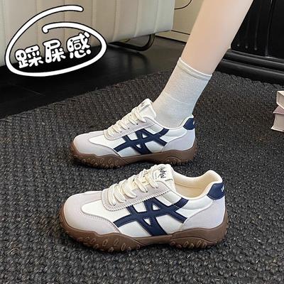 Superzachte populaire zachte zool Duitse trainingsschoenen dames nieuwe leren oppervlak dikke zool veelzijdige casual lichte sporten board schoenen damesschoenen