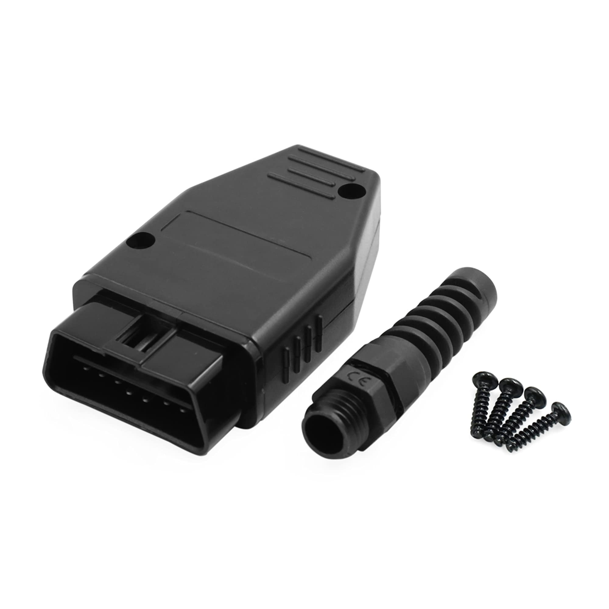 

uxcell OBD2 Connector OBD2 16 Pin GPS Connector Male Adapter Shell Black чёрный