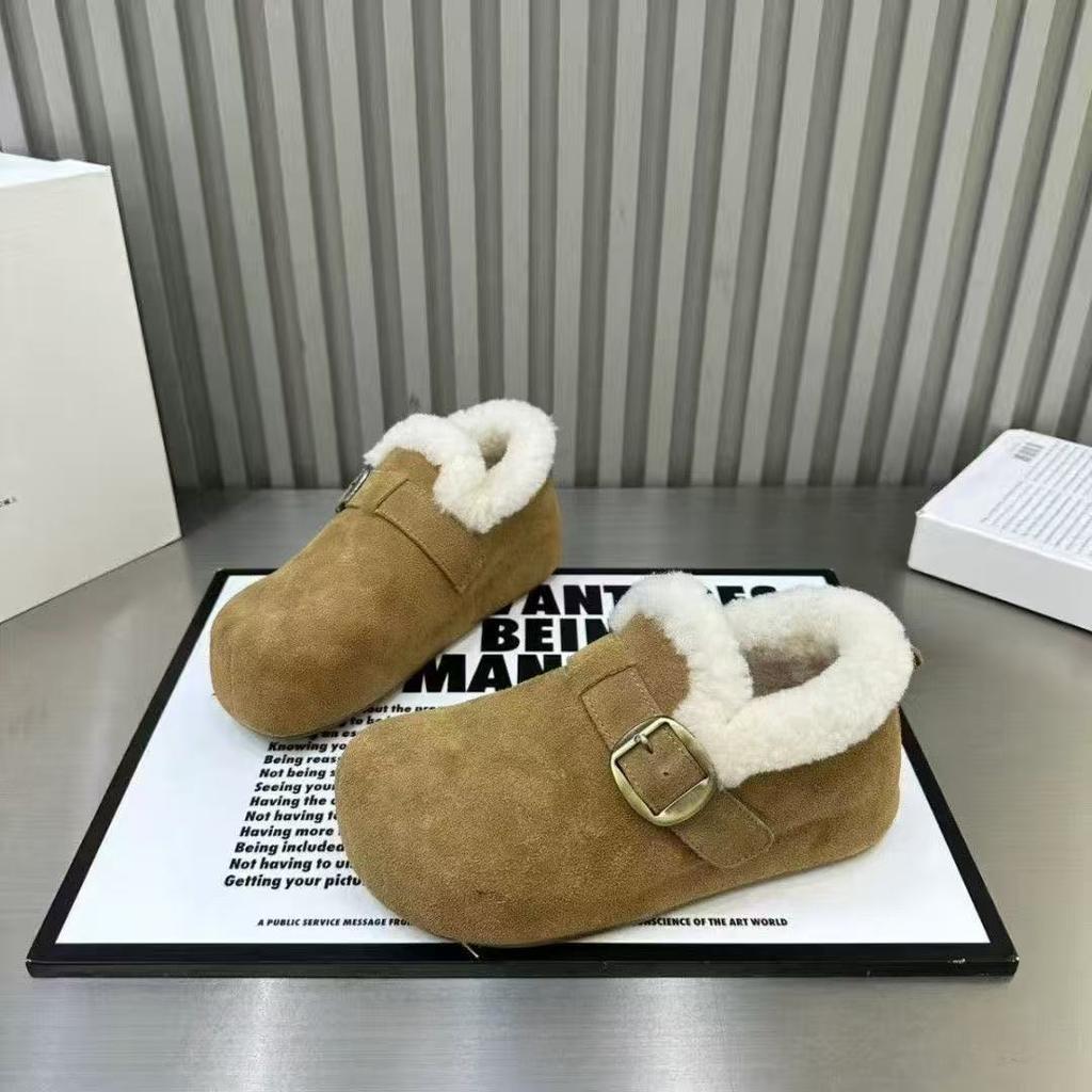 Fleece warm Birkenstock shoes winter new Doudou shoes wear snow cotton shoes