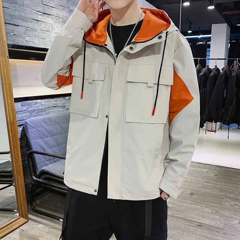 Men Regular Jacket Spring Boutique Hooded Workwear Soft and Comfortable Coat Casual Loose Parka Large Size