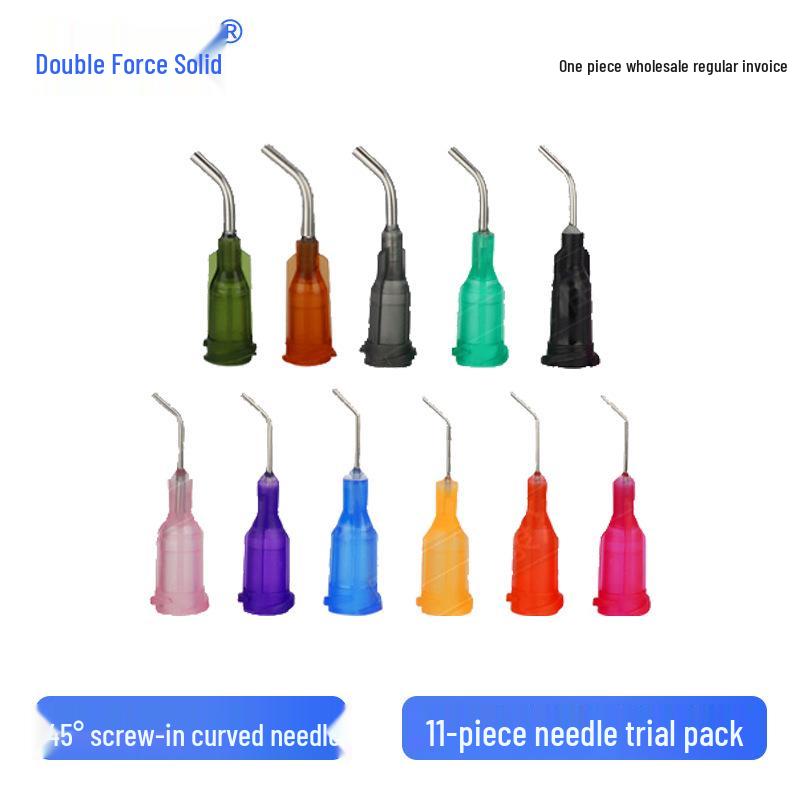 

45° Curved Stainless Steel Threaded Dispensing Needle Elbow