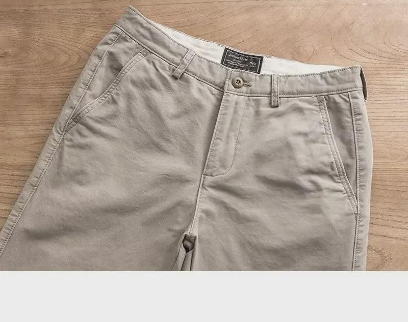 Dicke, schwere, schmale und gerade Freizeithose für Herren für Frühling und Herbst – verwaschene Trendhose im amerikanischen Stil