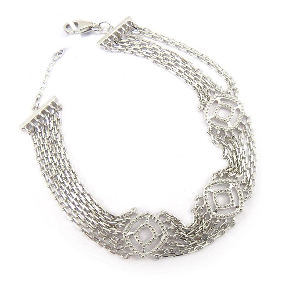 Les Trésors De Lily [K3393] - Stříbrný náramek 'Kleopatra' stříbrný (rhodiovaný) - 12 mm (7 řad)