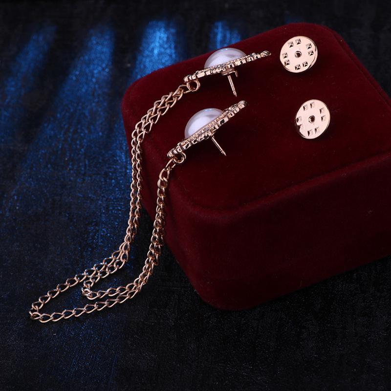 Retro European & American Style Detachable Pearl Chain Collar with Floral Pattern