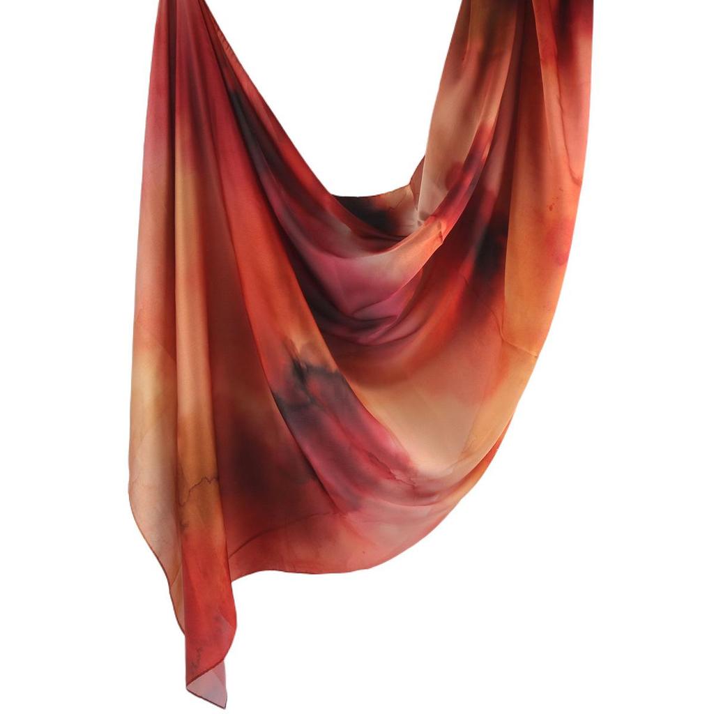 Silk Printed Marble Ethnic Headscarf and Shawl