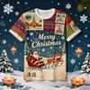 Summer Casual Comfortable Daily Plus Size Christmas Printed Short Sleeved T-shirt- Soft Medium Elastic Polyester Fiber Fabric Summer Loose Casual Wear