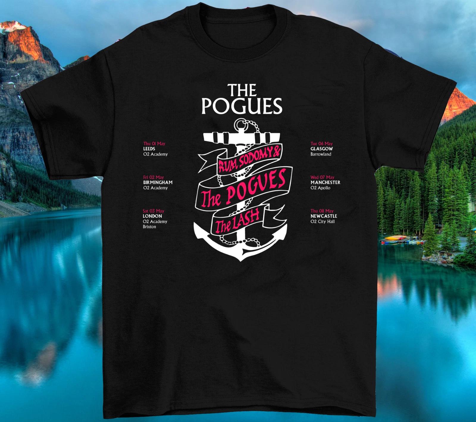 THE POGUES ANNOUNCE UK HEADLINE TOUR Cotton Black All Size Shirt TR485 M
