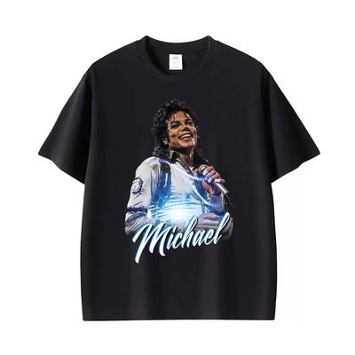 King of Pop Michael Jackson Rock Singer T Shirt Men's Women 100% Cotton Short Sleeve T Shirts Harajuku Classic Oversized T-shirt