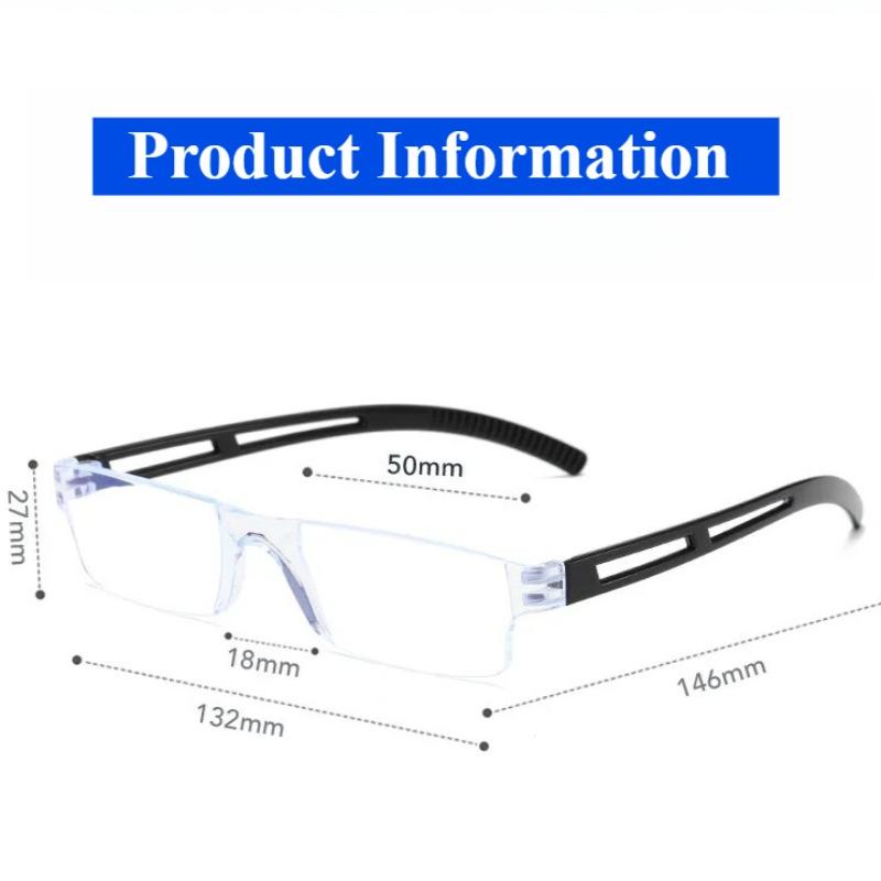 1/3/4pcs Rimless Reading Glasses Neutral Business Glasses Anti Blue Light Magnification Presbyopic Glasses 1.0 1.5 2.0 2.5 3.0