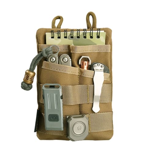 VIPERADE VE3 Pocket Organizer for Men, Nylon EDC Organizer with 4 Tool Storage EDC Pouches for Flashlights, Pocket Knives, Tactical Pens, and Notebook