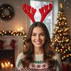 Christmas Reindeer Antler Headband with Bells, Costume for Photoshoot, Prop