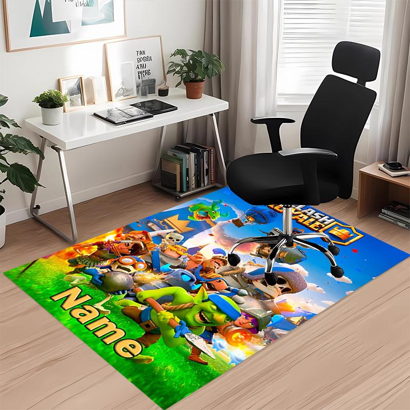 Custom Name Clash Royale Printed Carpet, for Office Chair Living Room Bedroom Kitchen Room Decor Gifts.