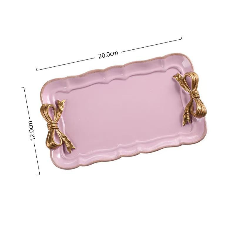Piece Bow Tray Fruit Dessert Resin Tray Cake Jewelry Storage Tray Party Decoration Tableware Candy Tray Organizer Tools